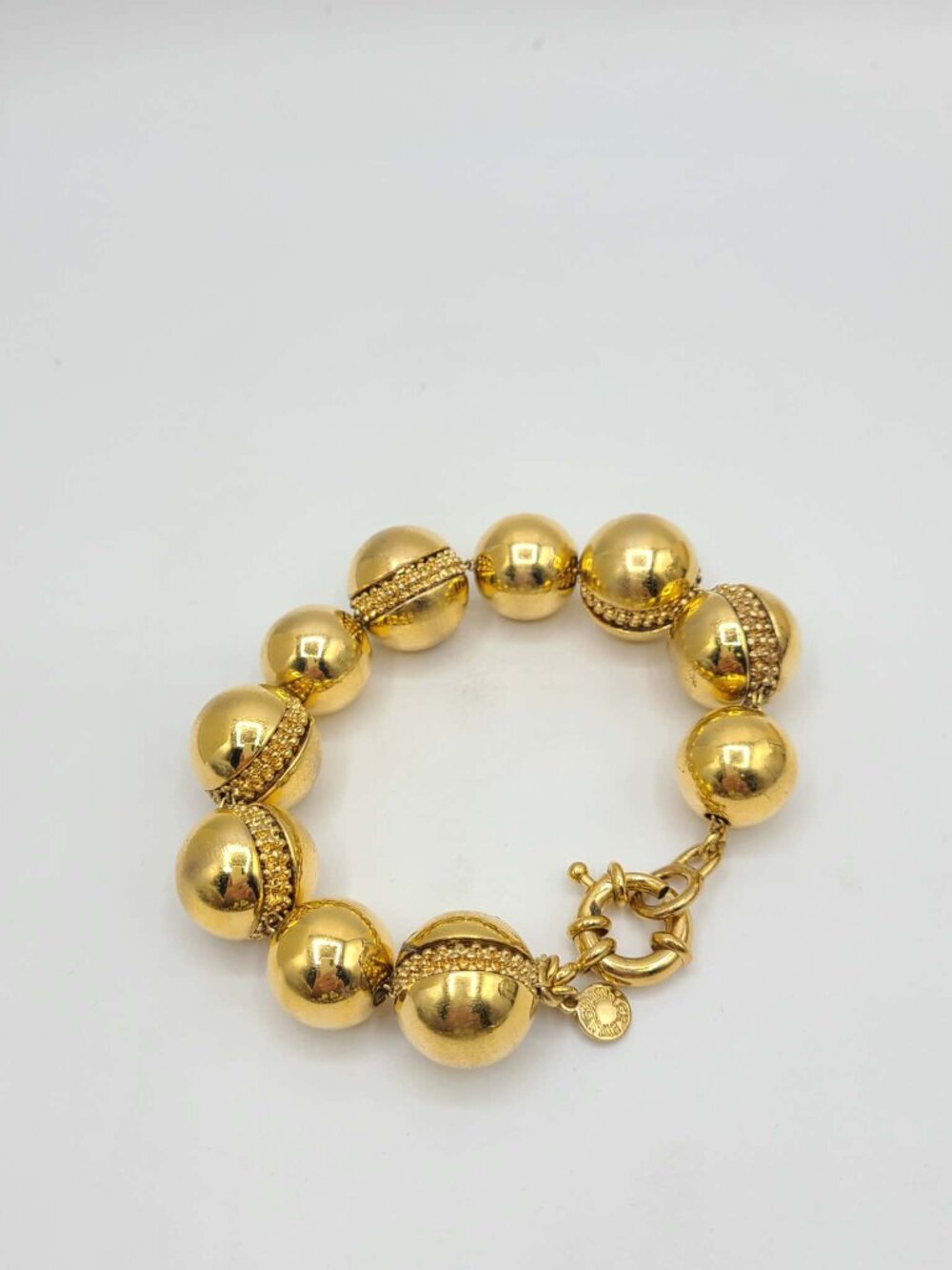 J Crew Gold Tone Textured Ball Bracelet NWOT - Picture 10 of 10
